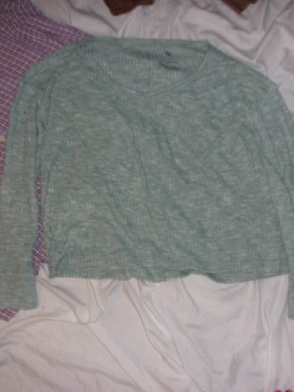 size extra small womens top shirt tee t long sleeve waffle knit